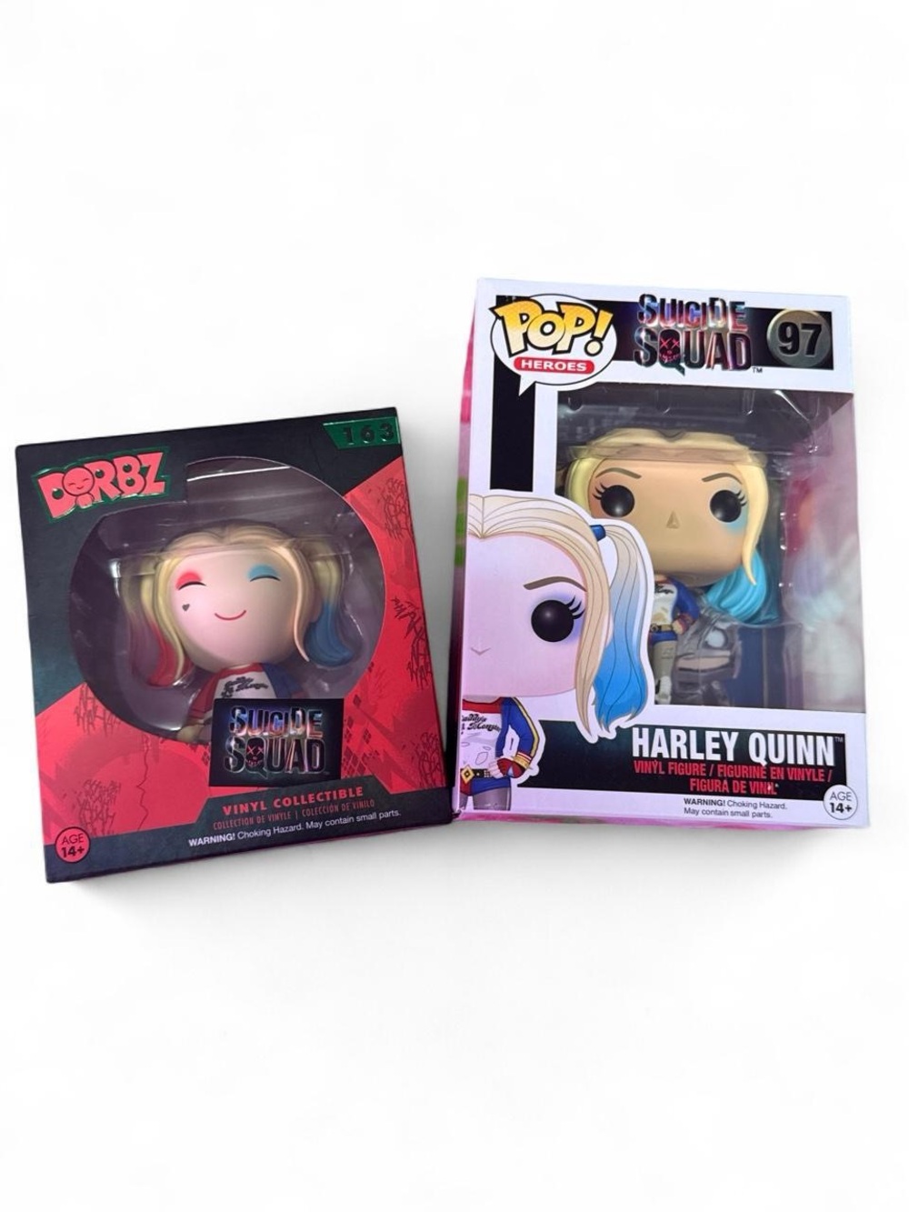 Funko Pop! Harley Quinn #97 + Dorbz #163 Suicide Squad NWT Set